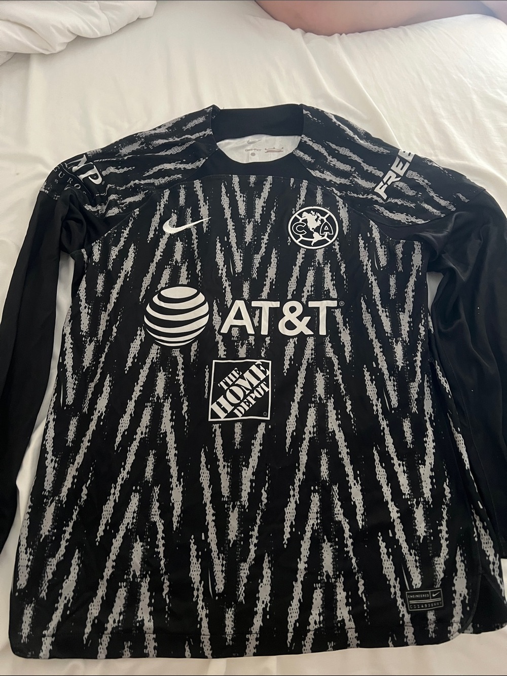 Nike Black and White Club América Long Sleeve Jersey